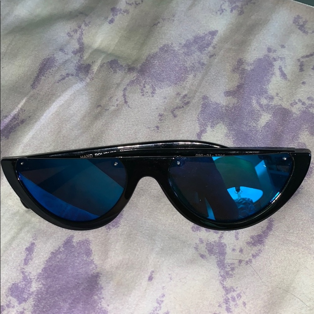 Half Cateye Sunglasses Black and Blue